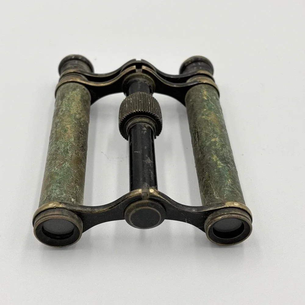 Rare Antique Naval Telescope Binoculars C1860 Brass Patina